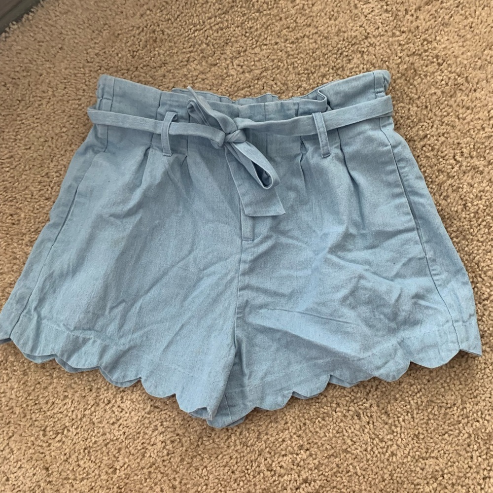 Aaron and Amber Chambray Paperbag Shorts. (Boutique)